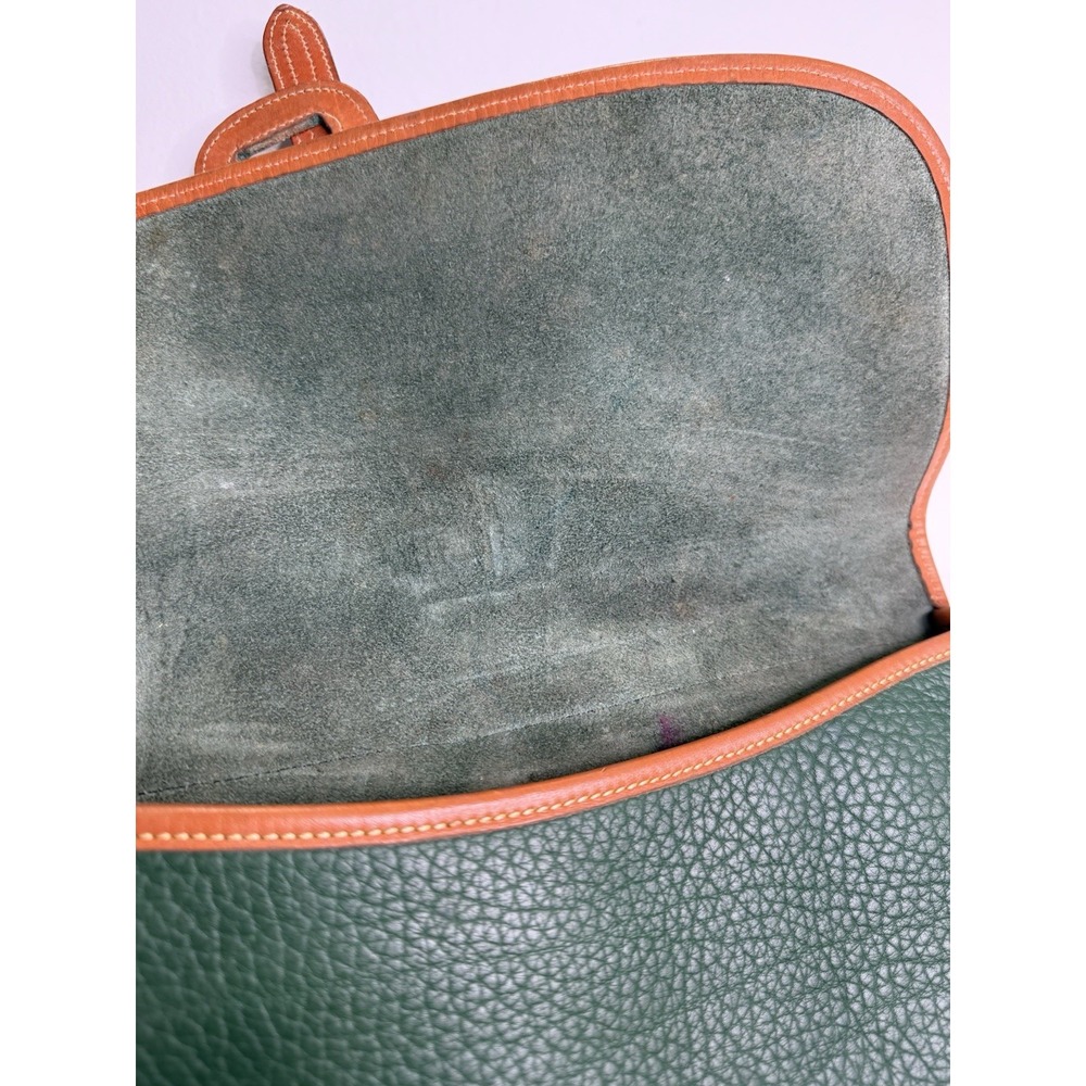 Vintage 90s Dooney & Bourke Forest Green Leather Equestrian Crossbody Bag - Picture 4 of 8